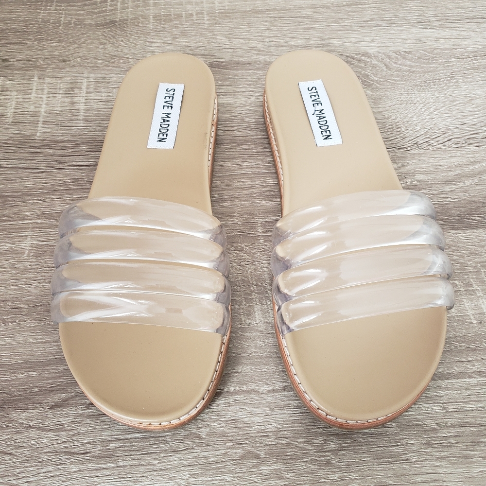 Steve Madden Drips clean pvc slide sandals 7.5